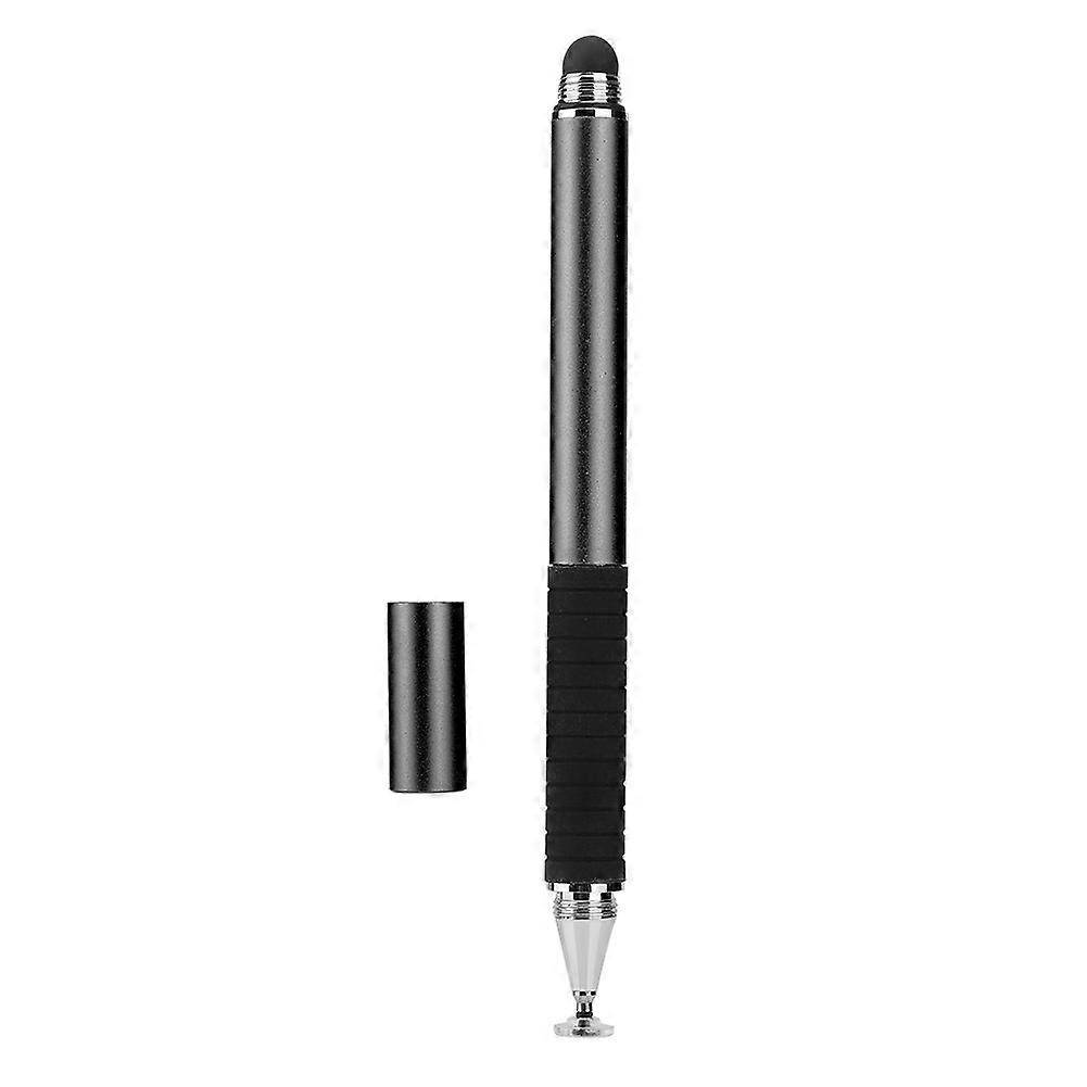 S12 Conductive Cloth Silicone Suction Cup Stylus - Double Touch Metal Disc Black Color Options