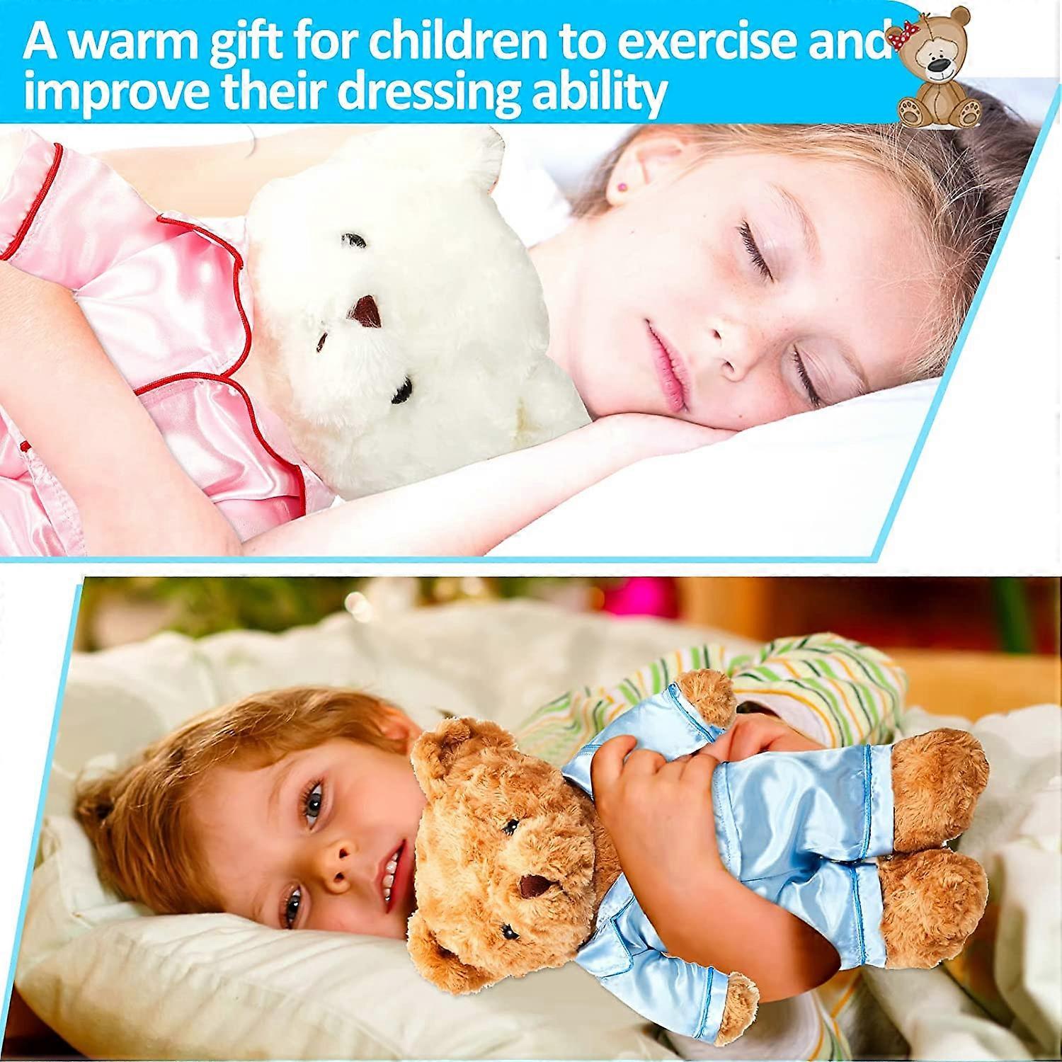 Build A Bear 2-Pack Teddy Bear Clothes Outfits - Blue & Pink Pajama Sets For 12-16" Stuffed Animals (Machine Washable) Skzoo Plush