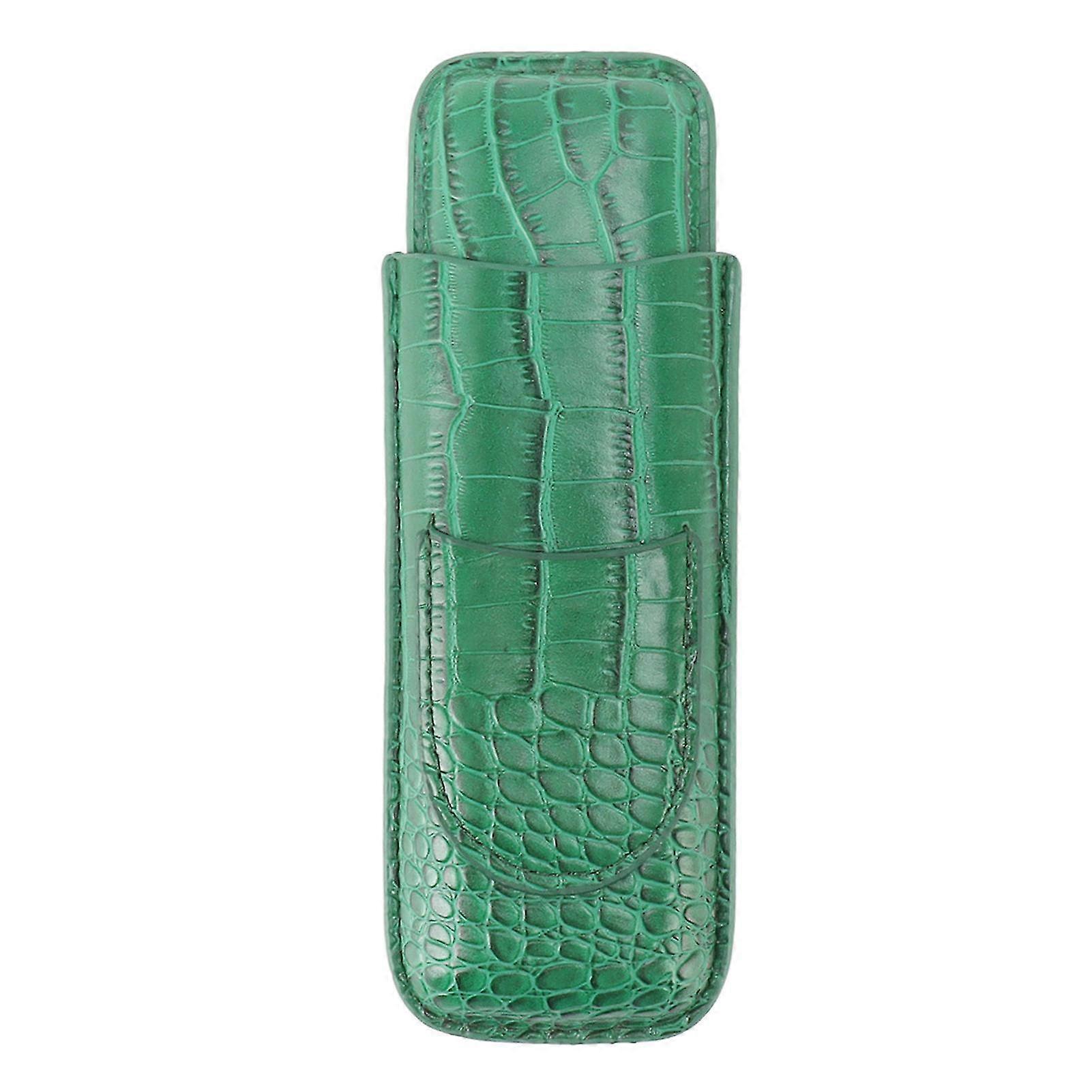 Porte-étui à cigares en cuir vert vintage portable - résistant à l’usure