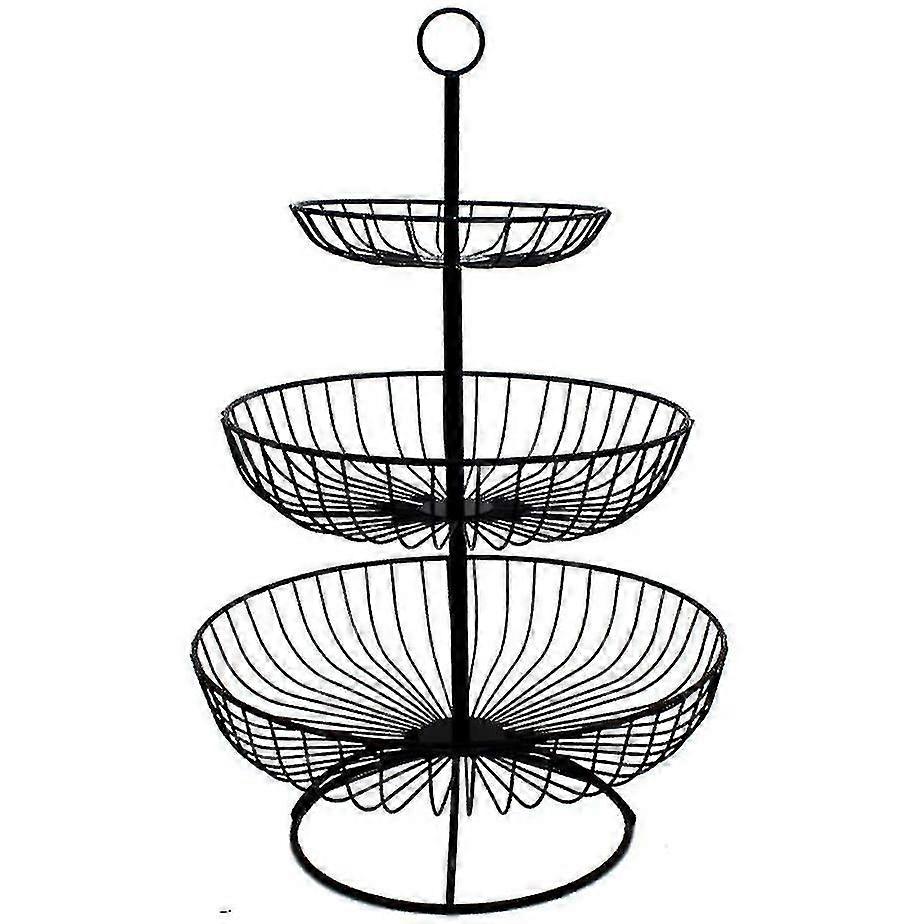 Obstkorb 3 Tier Metall Obstbecher Gemüse Obst Kuchen Display Stand