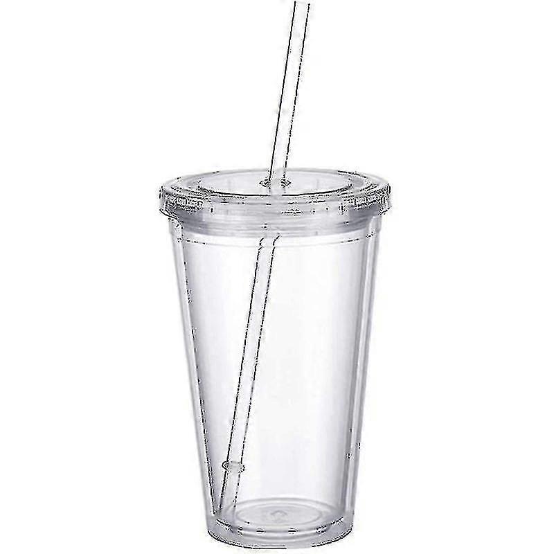 Reusable Double Layer Cup Lids With Reusable Straws Smoothie Juice Xxf