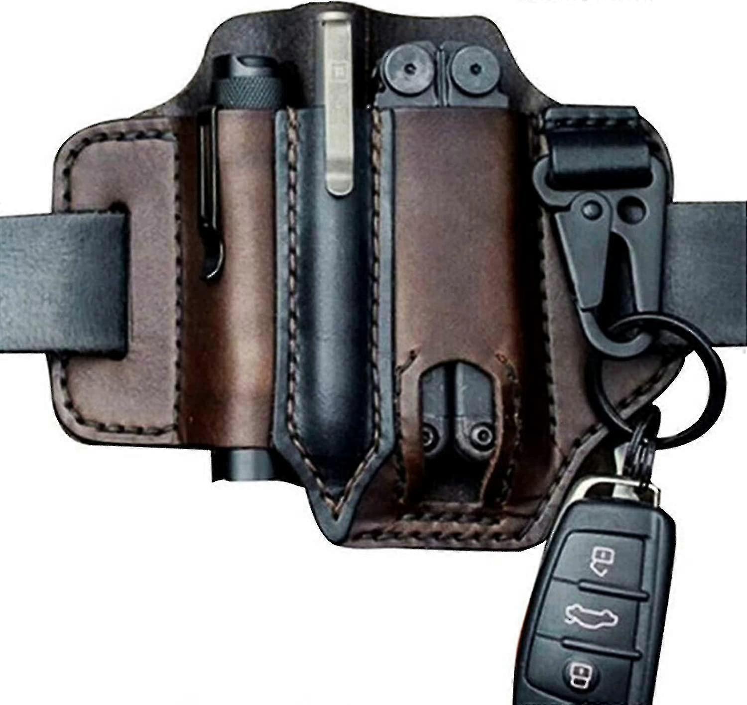 غمد حزام متعدد الوظائف ، منظم جيب Edc جلدي للرجال ، غمد Leatherman مع حامل قلم ، Ke