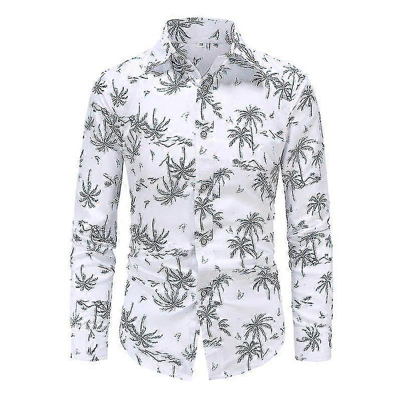 Heren Floral Slim Shirt met lange mouwen-FCY
