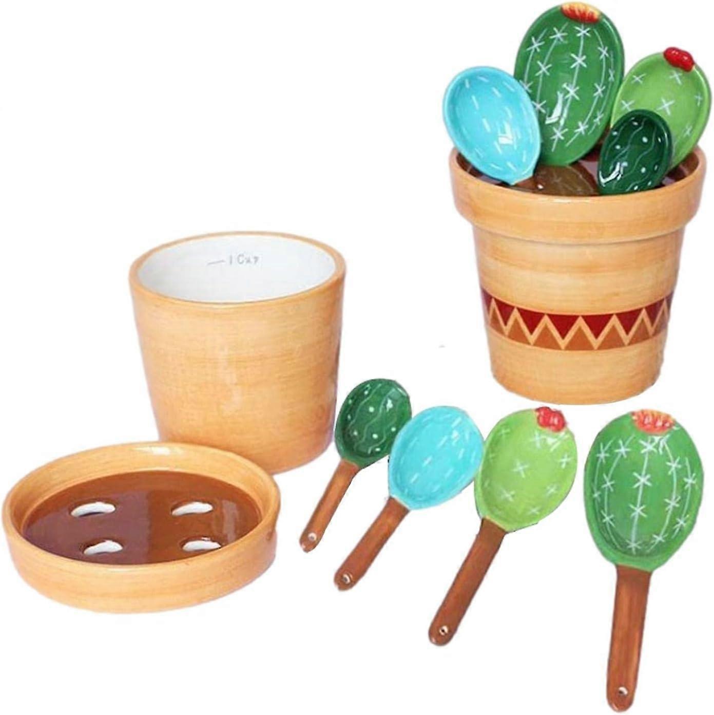 Potted Cactus Measuring Spoon Set | Small Cute Cactus Shape Spoons | Cute Measuring Spoons Set