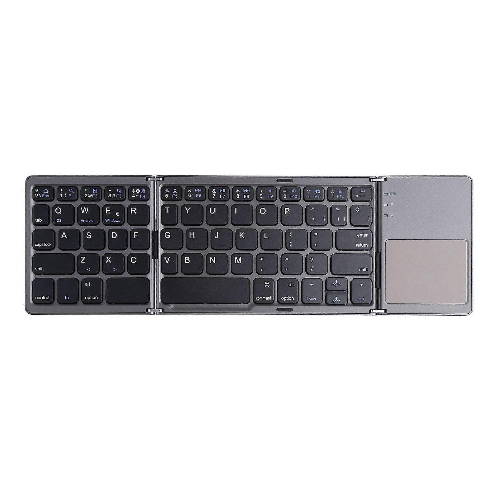 Wireless Folding Bluetooth-compatible Keyboard Built-in Multi-Touch Touchpad for