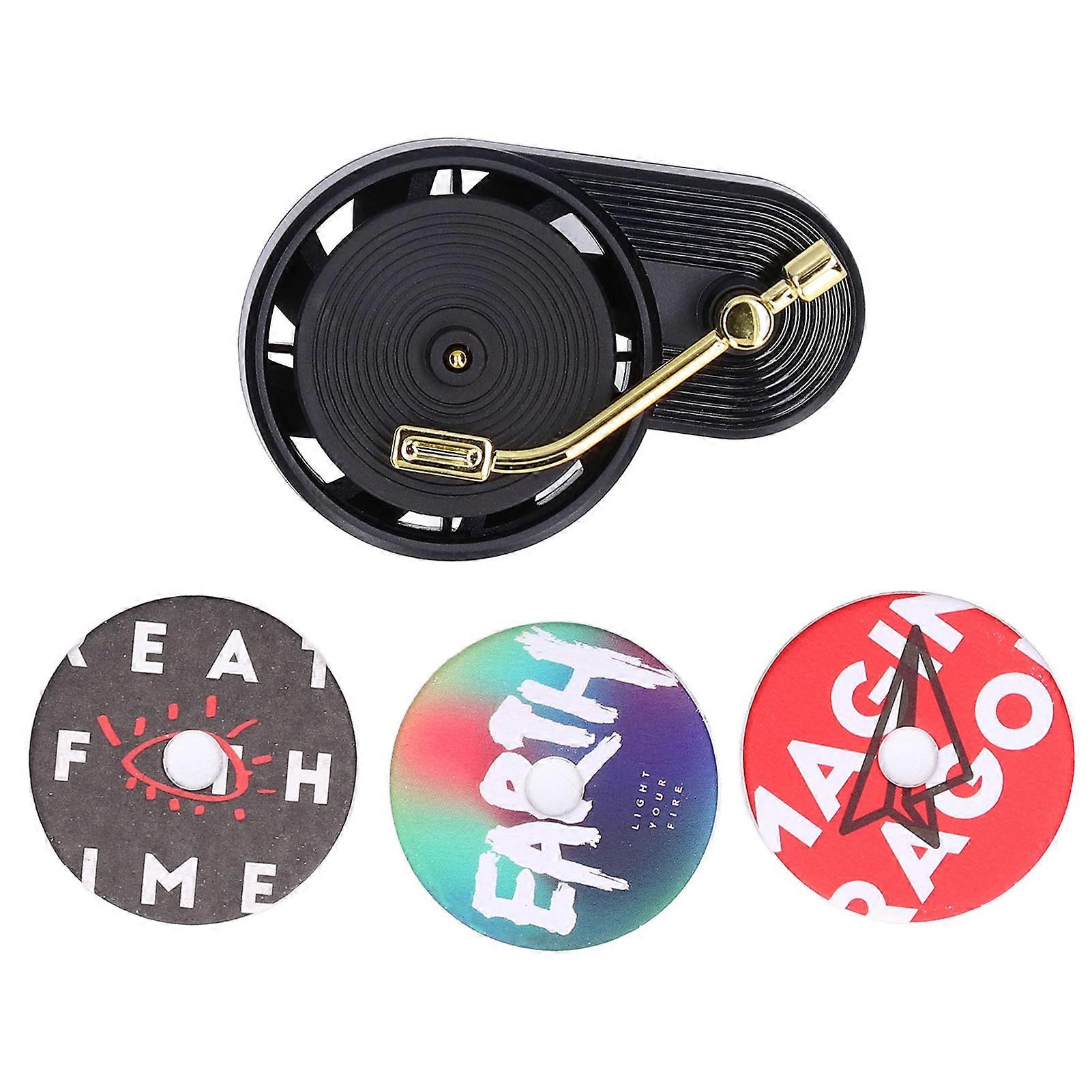 Auto Duft Diffusoren Retro Plattenspieler Design Parfüm Entlüftung Auslass Diffusor Luftreiniger mit 3 Aromatherapie-Pads