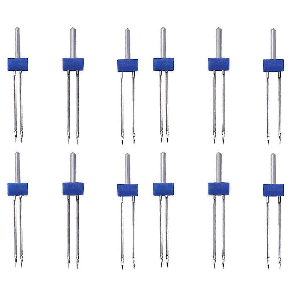 12PCS Sewing Machine Needles Electric Multi-function Twin Needles Double Machine Needles Kit Sturdy Sewing Machine Double Needles Practical Sewing Acc