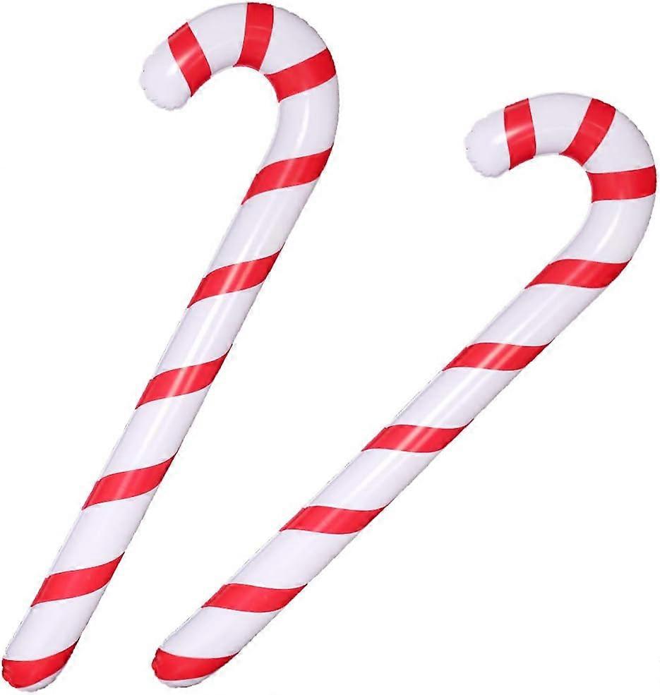 2st Jul Uppblåsbar Polkagris, 90cm Jätte Spränga Godis Pinnar För Xmas Prydnader Julfest Dekoration