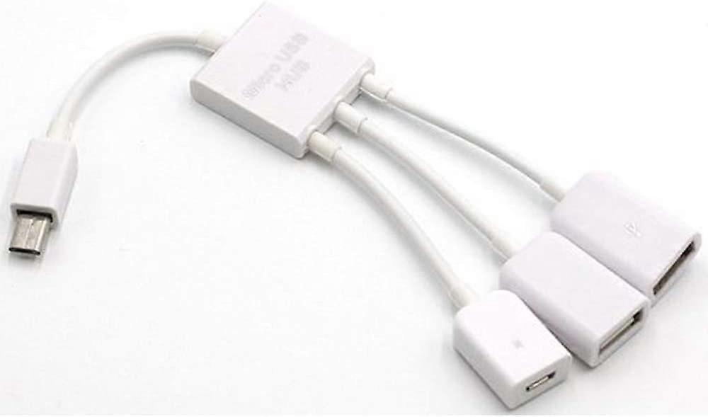 3 in 1 USB OTG Cable Adapter,3 in 1 Micro USB HUB Adaptor with Power 3-Port Charging OTG Host Cable Cord Adapter Micro USB Hub USB OTG Extension Adapt
