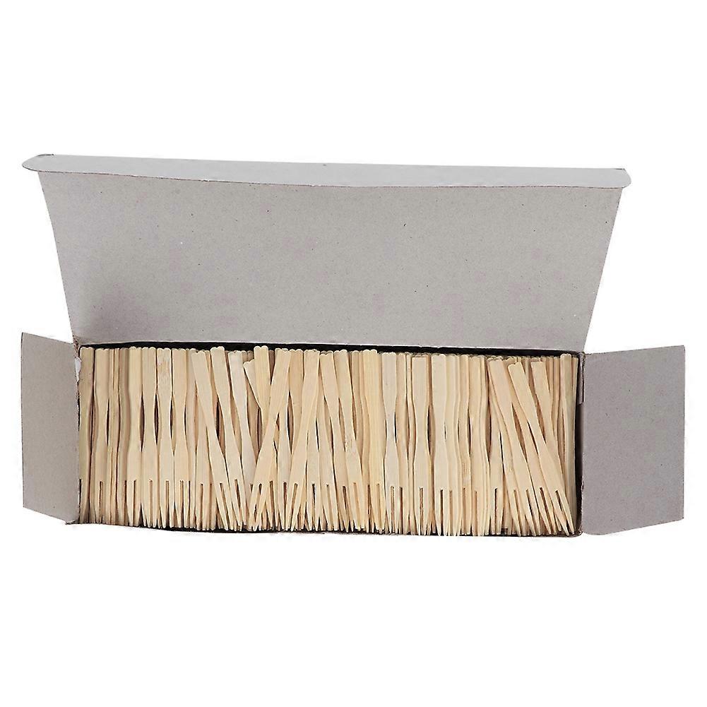 800Pcs Household Disposable Bamboo Fruit Cake Dessert Fork Tableware Kitchen Accessories