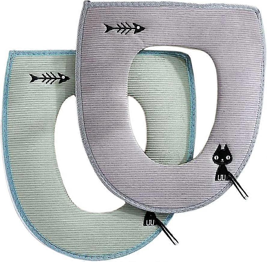 2パックユニバーサル加熱便座カバージッパー付き-厚手の便座カバー