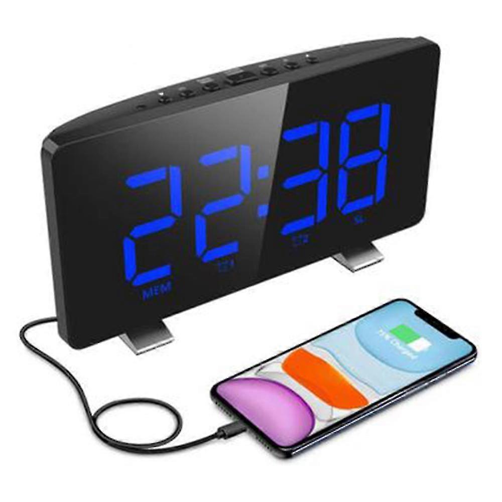 Digital Alarm Clock, Led Display, 3 Alarm Tones,usb Charging Port