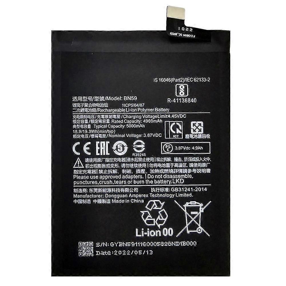 Pour Xiaomi Redmi Note 10 4G/Note 10 Pro 4G (Global) M2101K6G,M2101K6R/Note 10S 3.87V 4900mAh Rechargeur