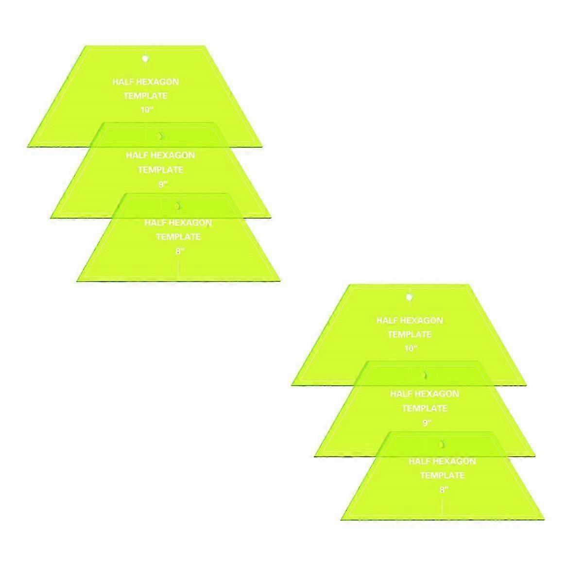 6 قطع نصف مسدس خياطة اللحف قالب الاكريليك خياطة اللحف حاكم 8 9 10 بوصة لحاف الحكام لخياطة اللحف