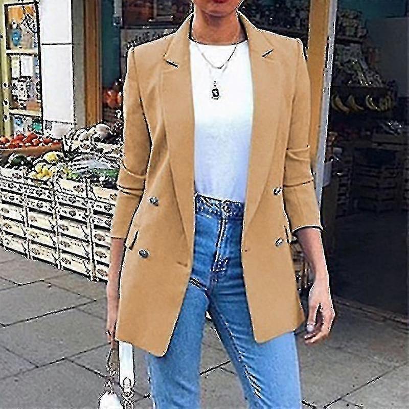 سترة سترة رسمية نسائية ضيقة بدلة معطف عارضة كارديجان ملابس خارجية- MXBC