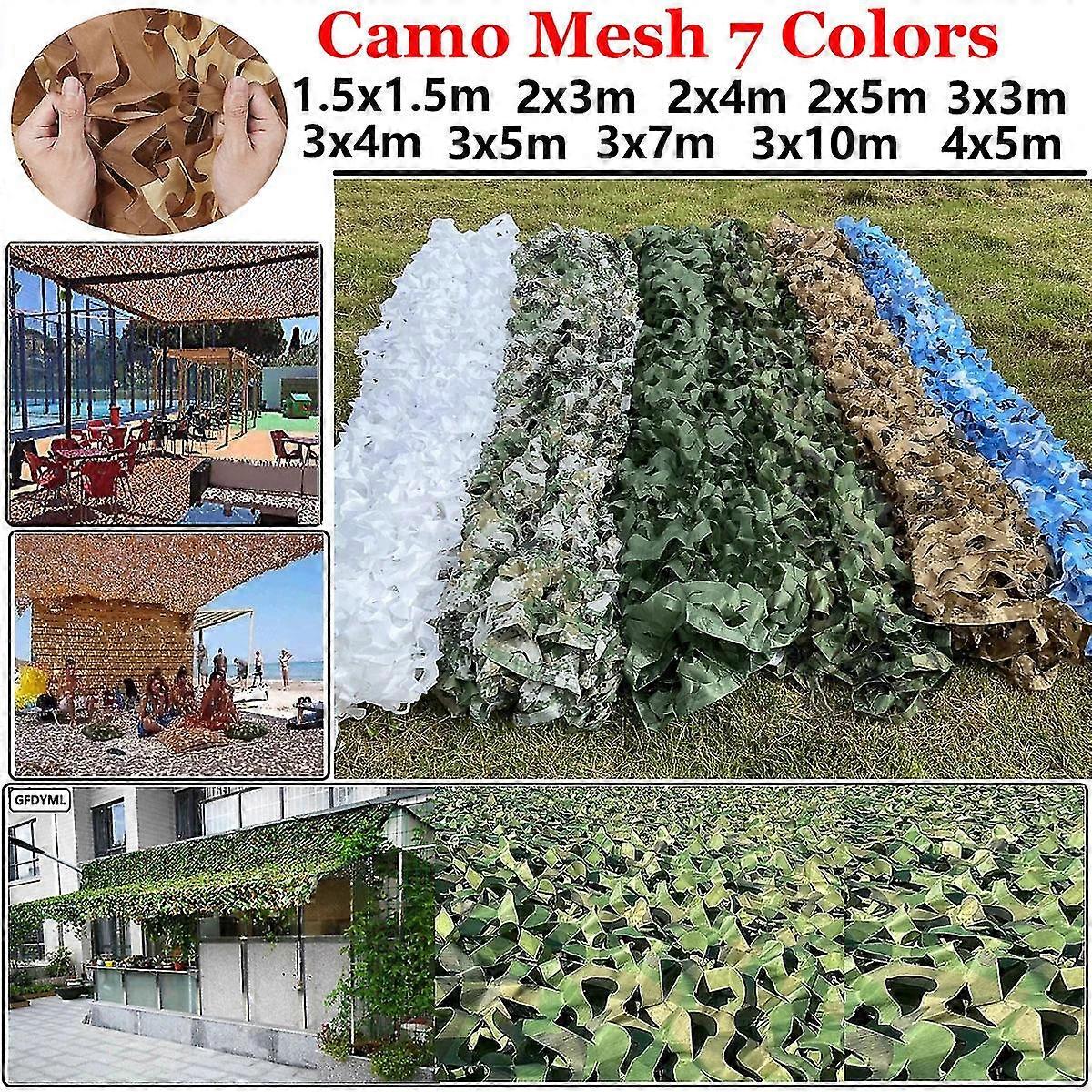 Military Camouflage Net Hunting Camouflage Net Garden Gazebo Net Car Awning White Green Black Jungle Desert Color 4x5m3x5m2x2m