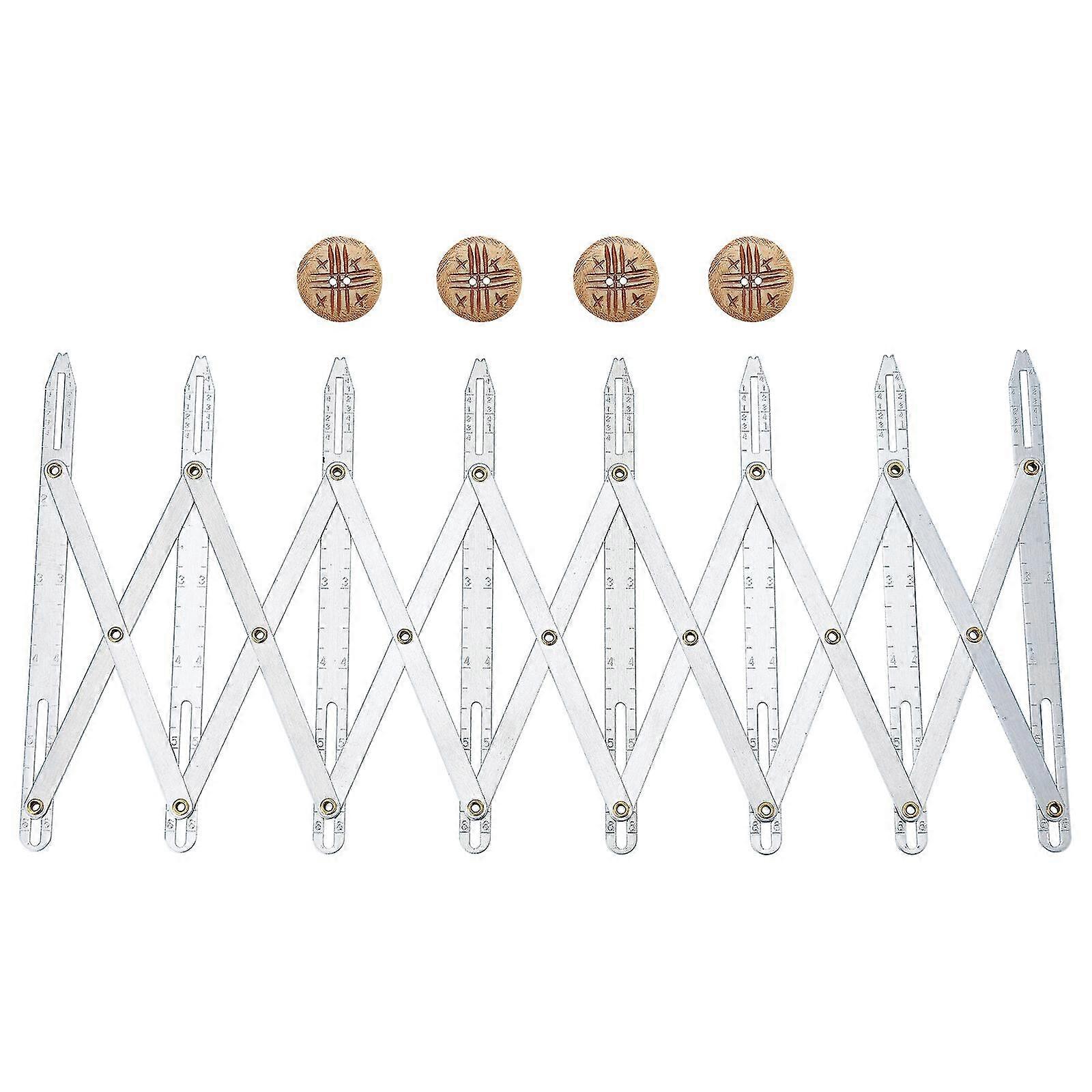 Measuring Tools Positioning Ruler Woodworking 8 Heads, Expanding Sewing Gauge Button Guide Spacing Device