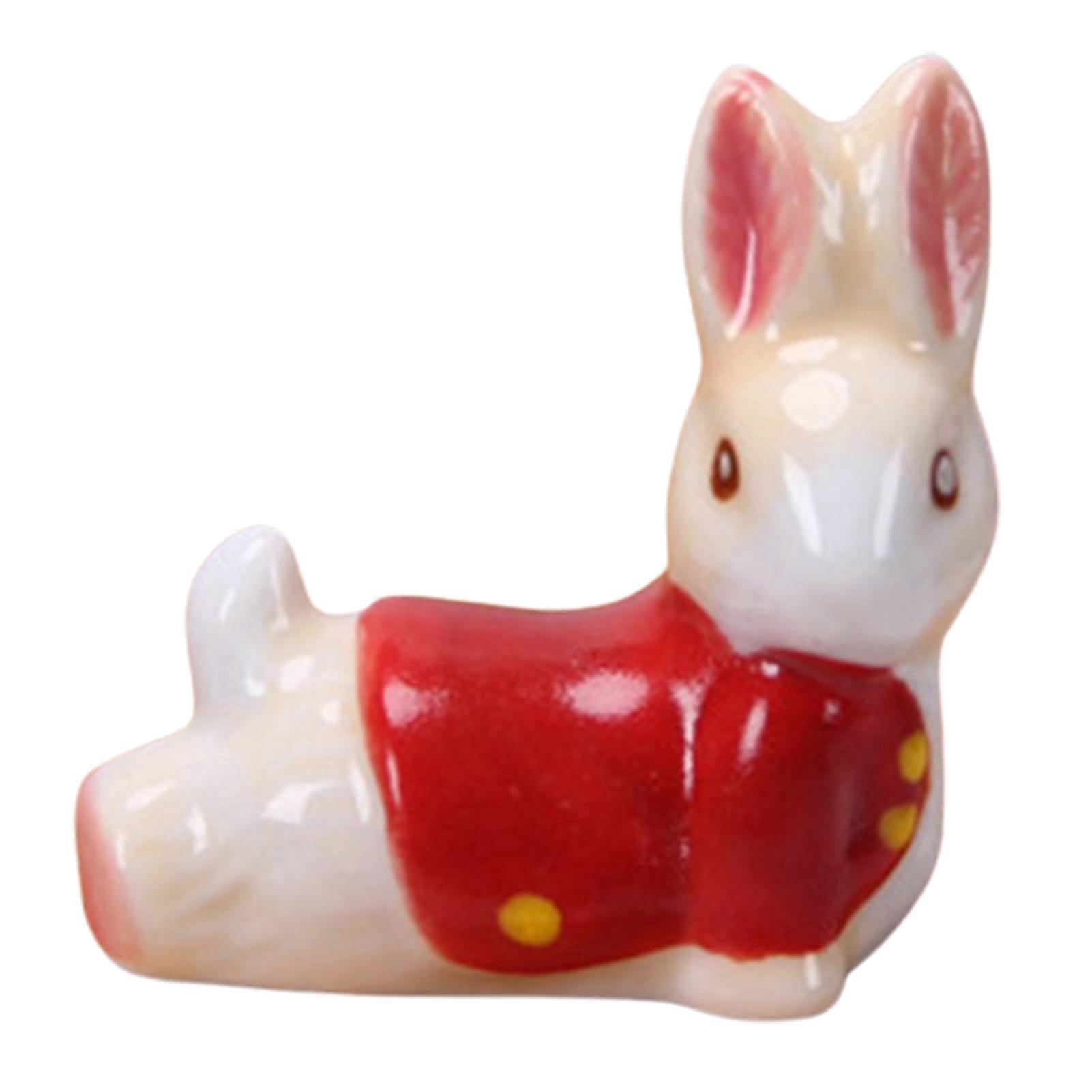 Chopstick Rest Cartoon Creative Cute Adorable Appearance Ceramics Rabbit Chopstick Rest Display Ornament Home Supplies Jikaixiang