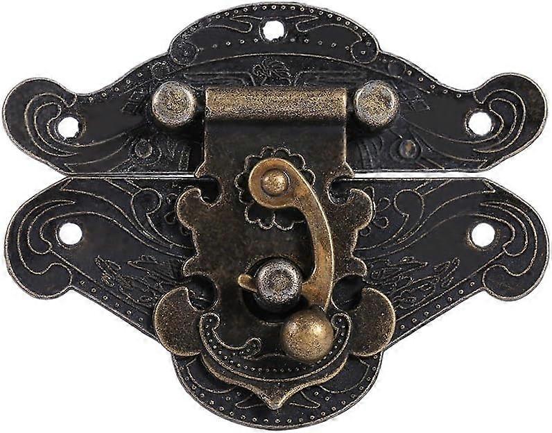 Antique Vintage Embossing Hasp with Screws for Cabinet and Jewelry Box - Secure Your Valuables with Rustic Charm