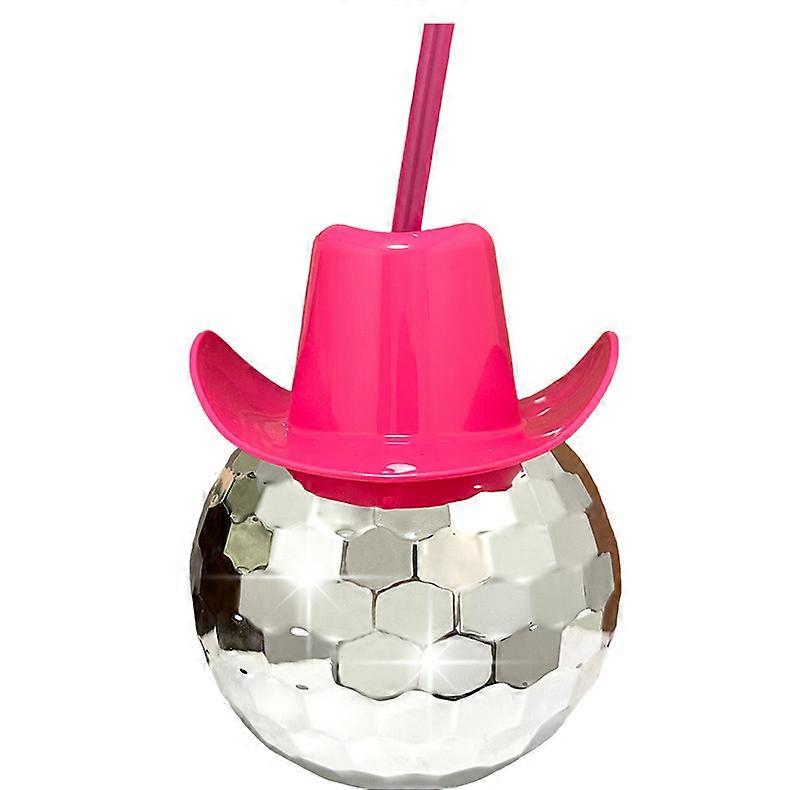 Cowboy kalapozó bögre Discoball kerek golyós szalma csésze 600ml