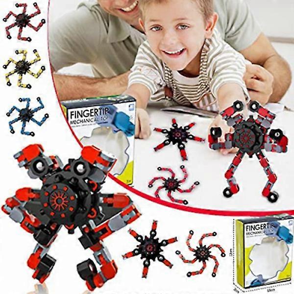 DIY Funny Sensory Deformable Stress Relief Fidget Toy Fingertip Turnable Mechanical Chain Gyroscope Robot