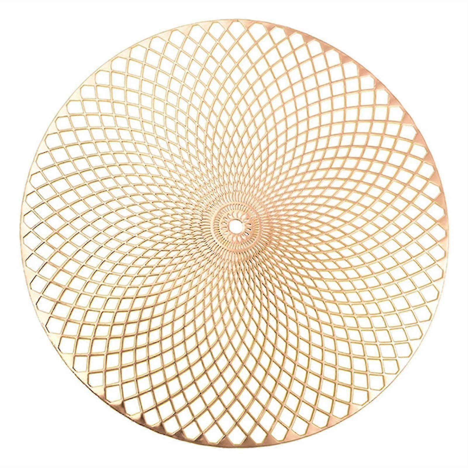2pcs Placemat Spiral Pattern Bright Gold Round Placemat Empty Table Mat Placemat Coffee Cup Mat