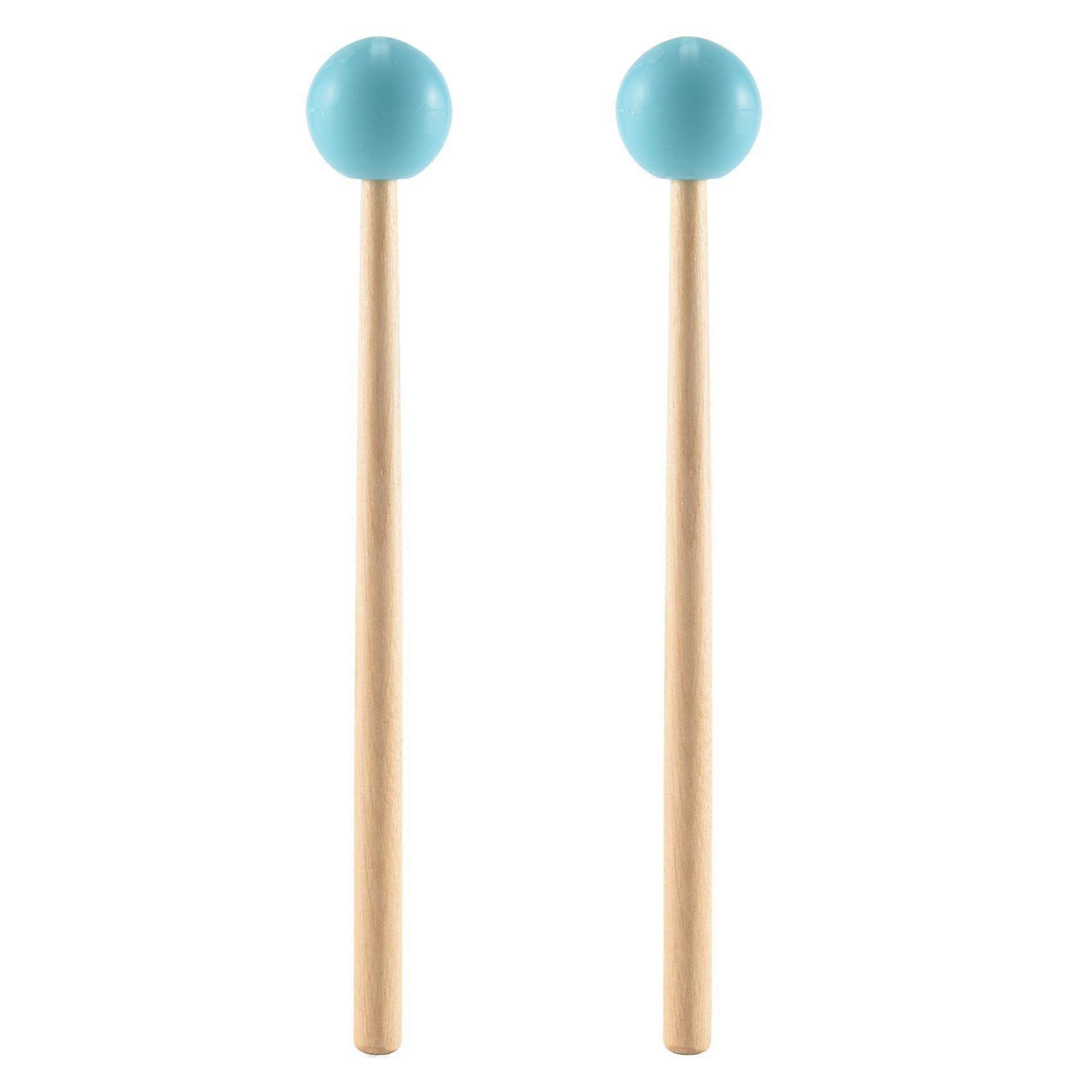 2pcs Soft Rubber Head Sticks Wood Handle Mallets For Glockenspiel Xylophone Music Instruments Parts