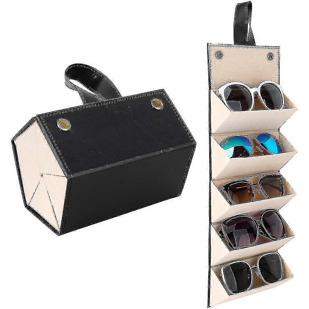 Sunglasses Organizer 5/6 Slots Travel Glasses Case Multiple Pairs Eyeglasses Storage Box Hanging Eyewear Holder