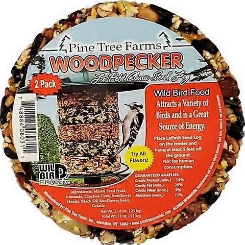 Pine Tree Farms Le Petit Classic Seed Log, 8 オンス / 2 パック, キツツキ
