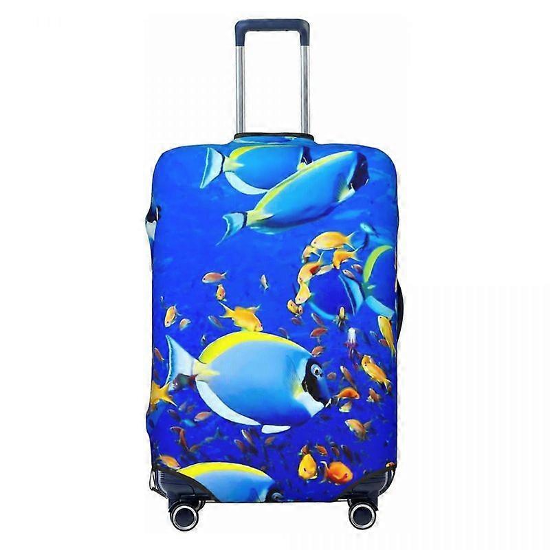 Tropical Marine Suitcase Cover Colorful Fish Print Strectch Business Protector Luggage Case Holiday