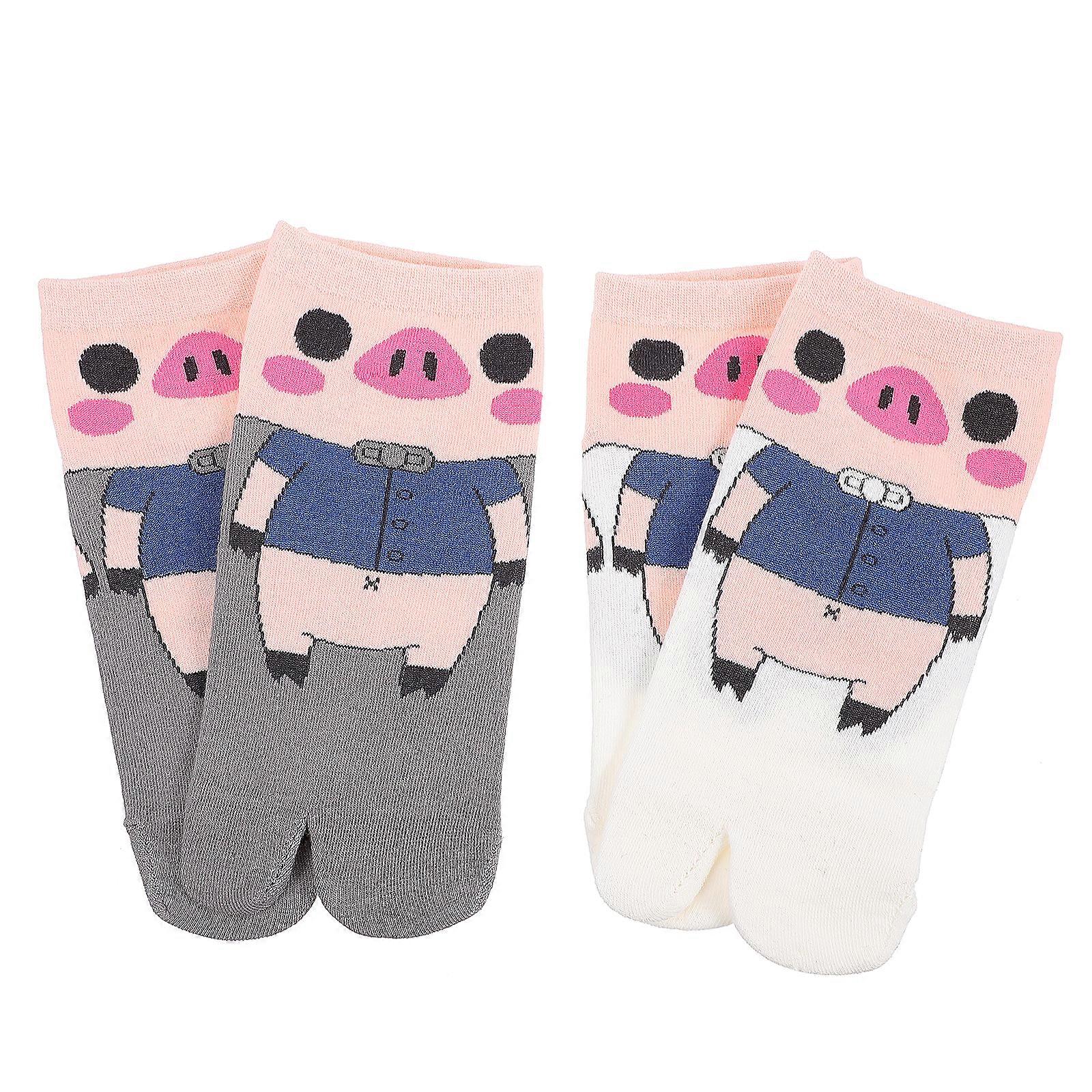 2 Pairs Men's Athletic Socks Japanese Clog Socks Womens Casual Socks Tabi Socks Geta Wicking Cotton Socks