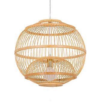 Globe Bamboo Pendant Lighting Fixtures for Bedroom Women