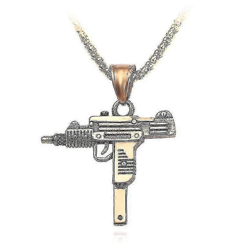 Mens 925 Sterling Silve Uzi Colar Pendente com Corrente - 22 Polegadas