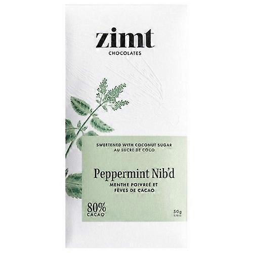 Zimt Bar Chocolate Bar Peppermint Nib'd Coconut Sugar, 50 Grams (Case Of 12)