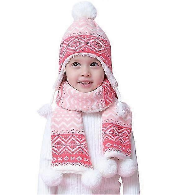 Mädchen Strickschal, Mütze, Handschuhe und Samtfutter Winteranzug (klein)