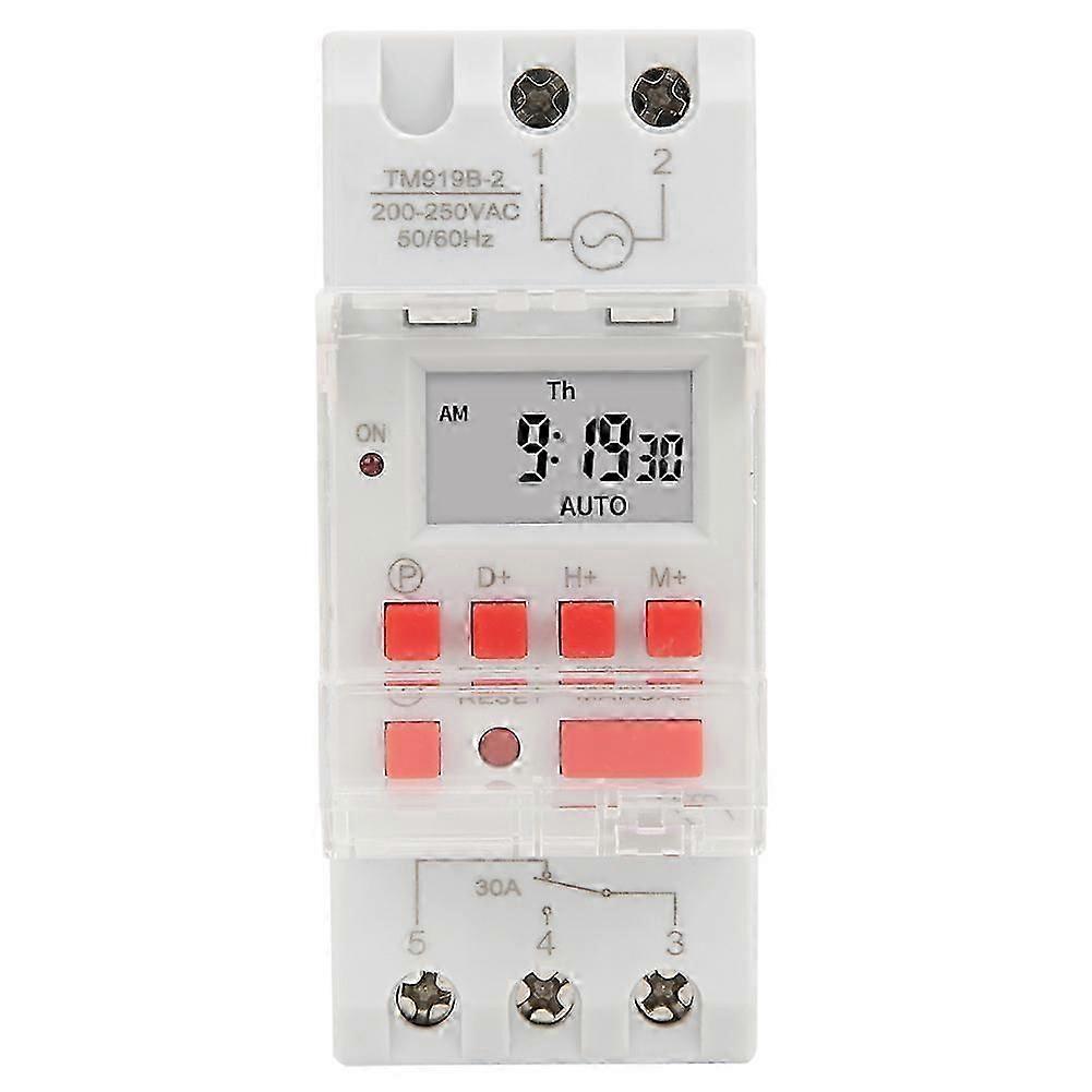 TM919B-2 200-250V AC 30A LCD7 Days Programmable Digital Timer Switches