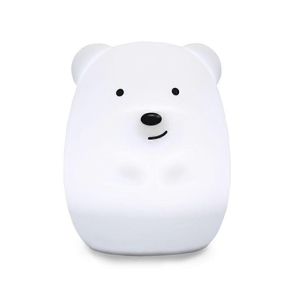 Silicone night light, bear -8 soft colors, remote sleep timer - rechargeable