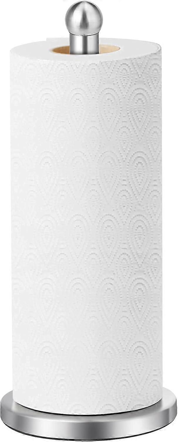 Stainless Steel Paper Towel Holder with Countertop Design and Solid Weighted Base for Kitchen Use
