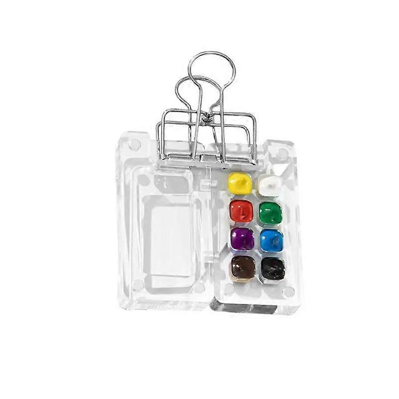 Transparent Mini Portable Watercolor Palette Ins Style Acrylic Paint Box Square Tray