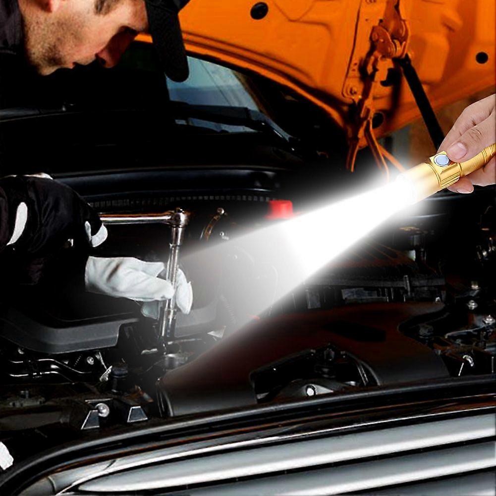 LED Mini Portable USB Torch Flashlight Projector Hiking Camping Outdoor Golden