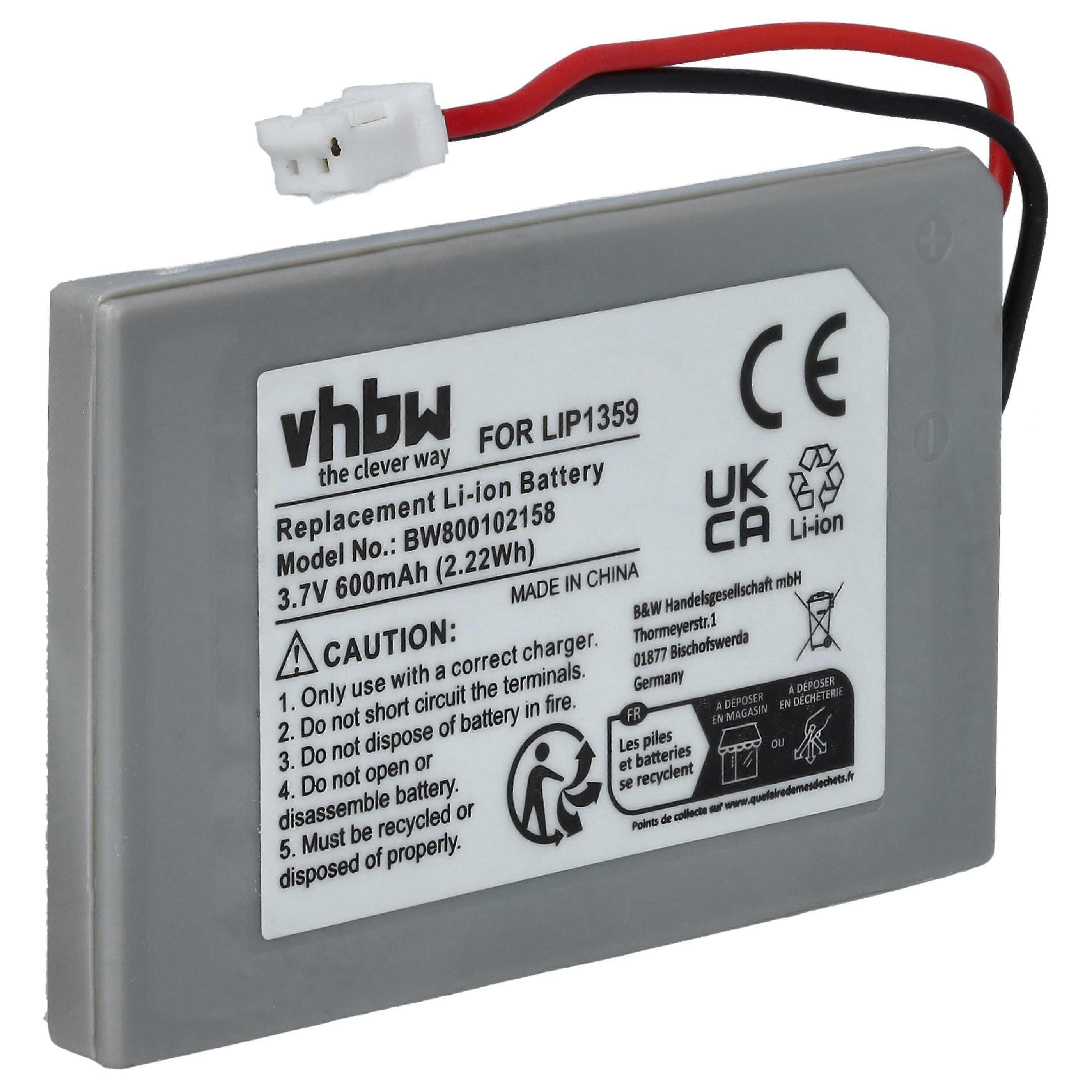 Batteria vhbw compatibile con controller WiFi Sony Playstation3 PS3 DualShock 3, controller wireless Sixaxis Controller Gamepad (600 mAh, 3,7 V, ioni di litio)