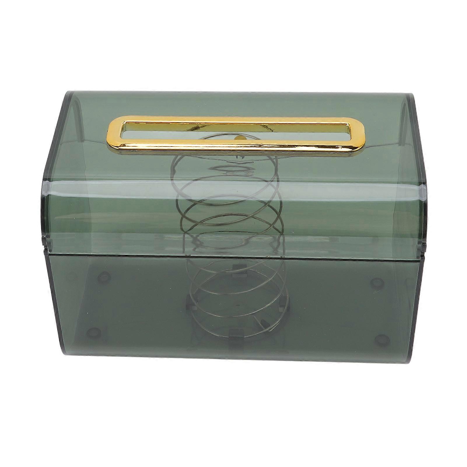 Tissue box with spring transparent smooth edge for bedroom bathroom