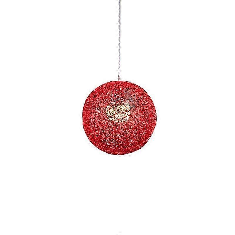 Red Bamboo, Rattan And Ball Chandelier Individual Creativity Spherical Rattan Nest Lampshade-Yvan