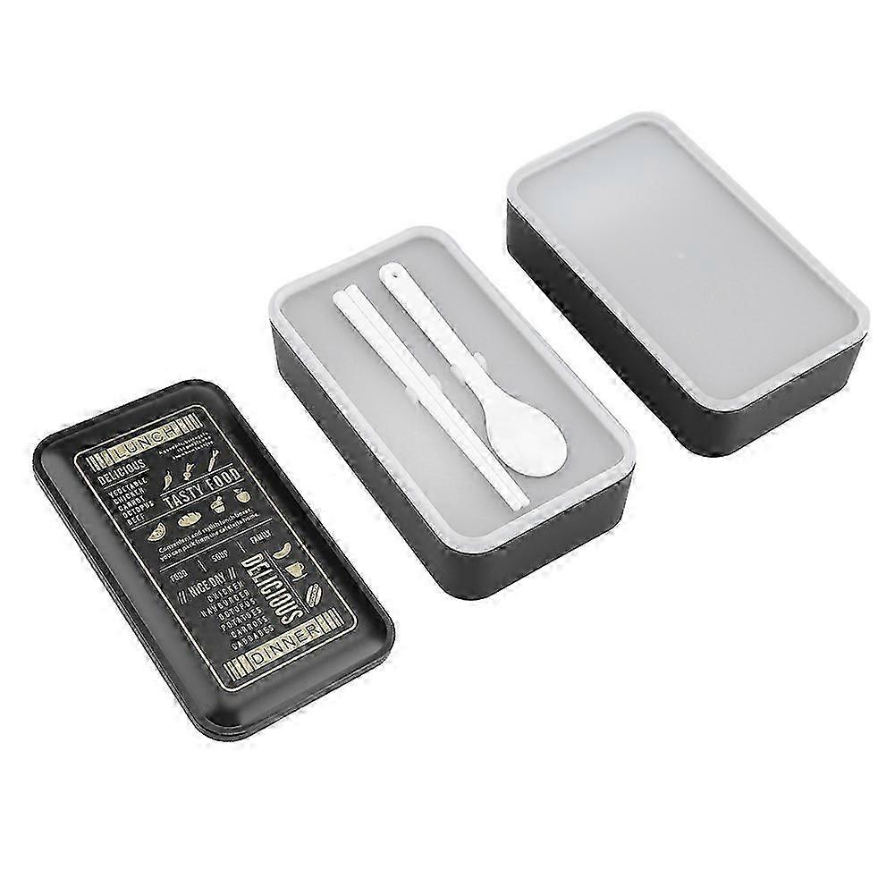 Nordic style 2 Layer Plastic Lunch Box Food Container Microwave Bento (Menu)