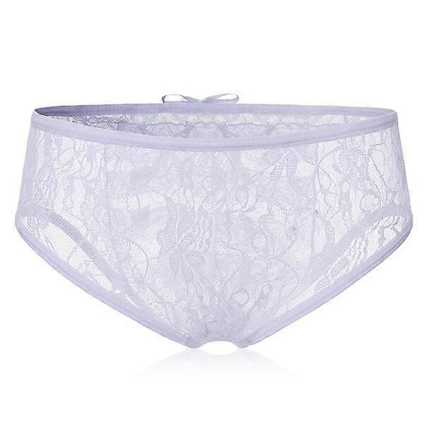 Plus Size Sexy Crotchless Lace Ruffle Back Low Waist Panties For Women