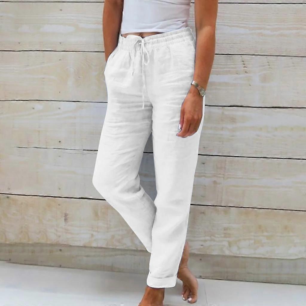 Loose Cotton and Linen Wide-leg Pants Women's Large Size All-match Linen Nine-point Casual Pants Plus Size