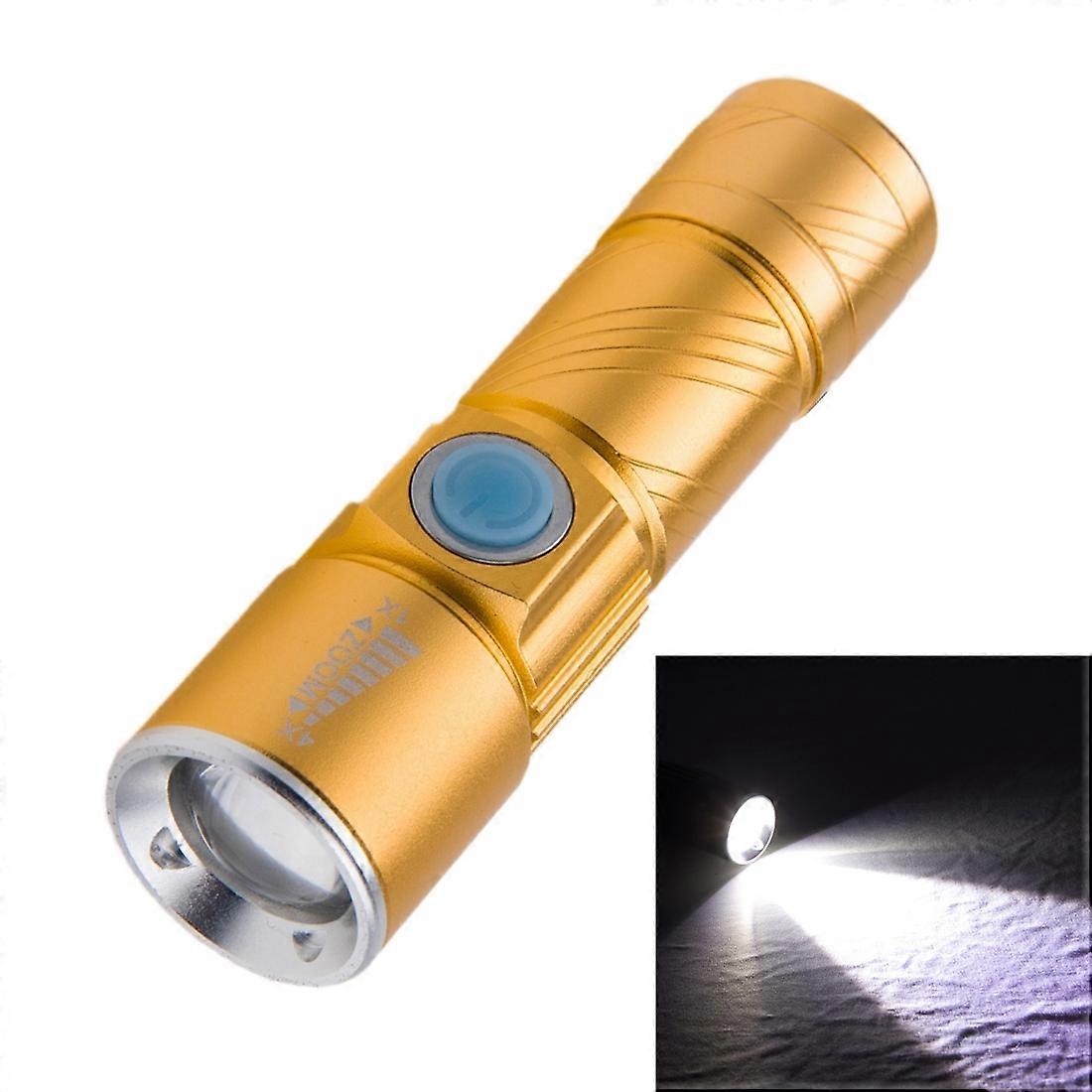 White Light Retractable Flashlight, Q5 LED 3-Mode with Lanyard