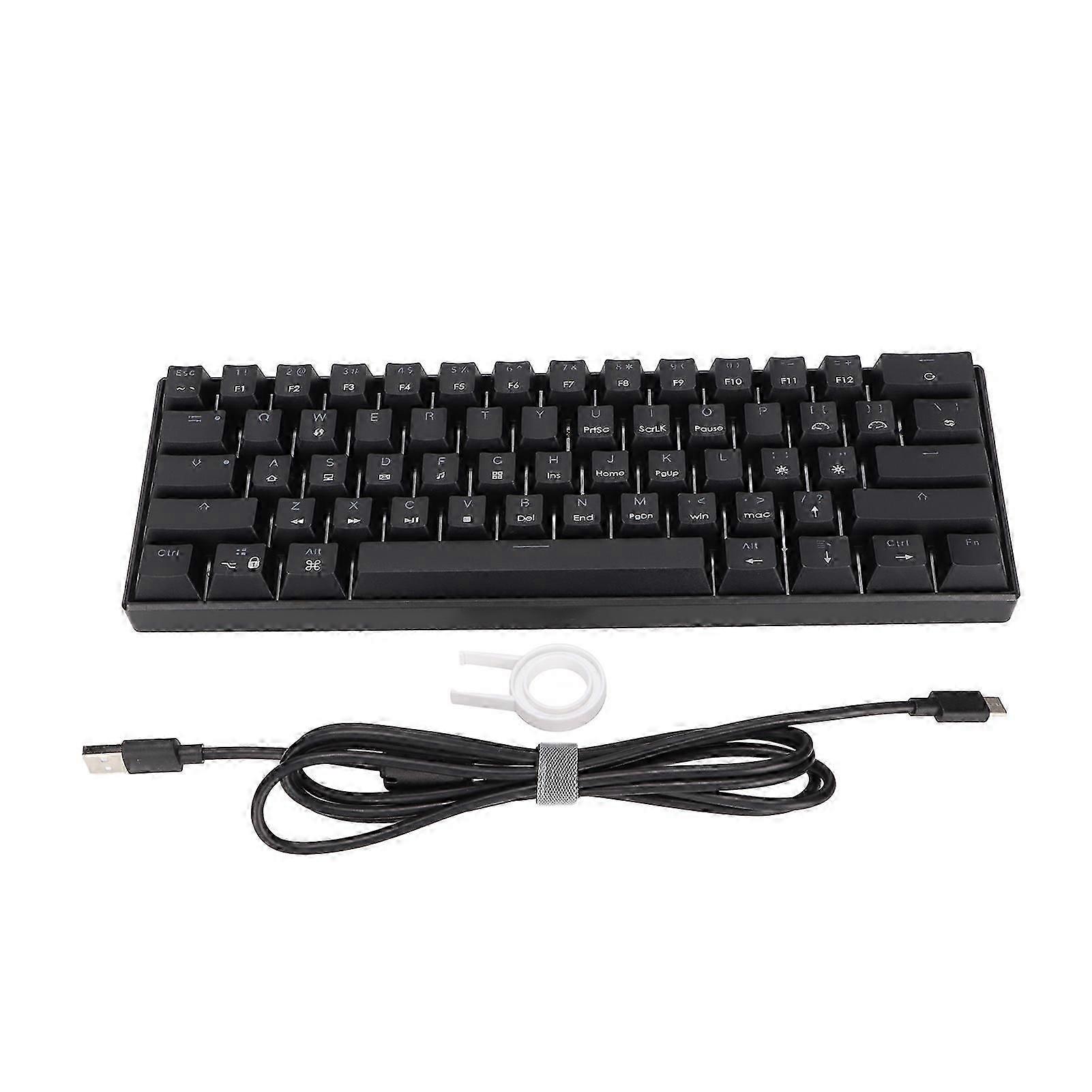 Mechanical Keyboard 61 Keys Color Mixing Ergonomic Design Quick Response Type C Wired Keyboardbrown Switch