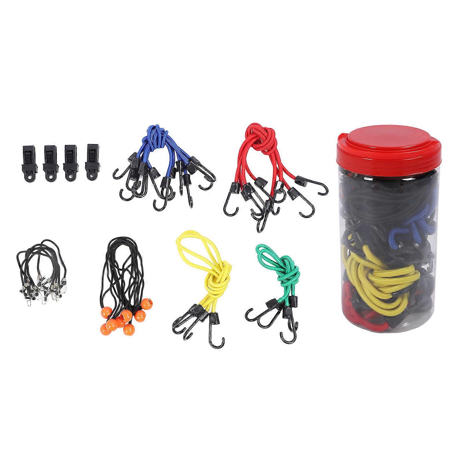 32 Pcs Set Bungee Cords High Elasticity Heavy Duty Rubber Tie Down Strap with Hook and Ball