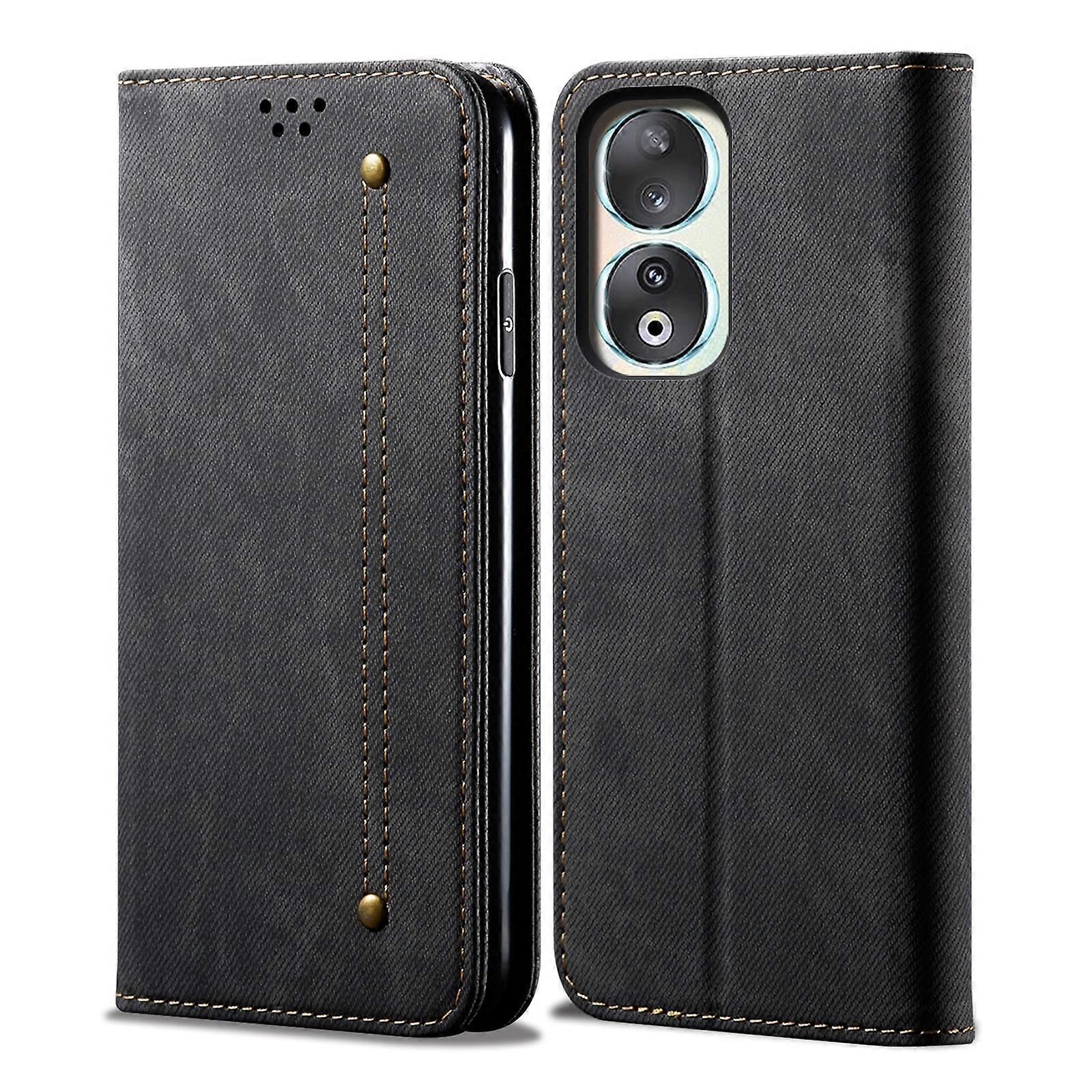 Denim Texture Flip Leather Phone Case For Honor 90